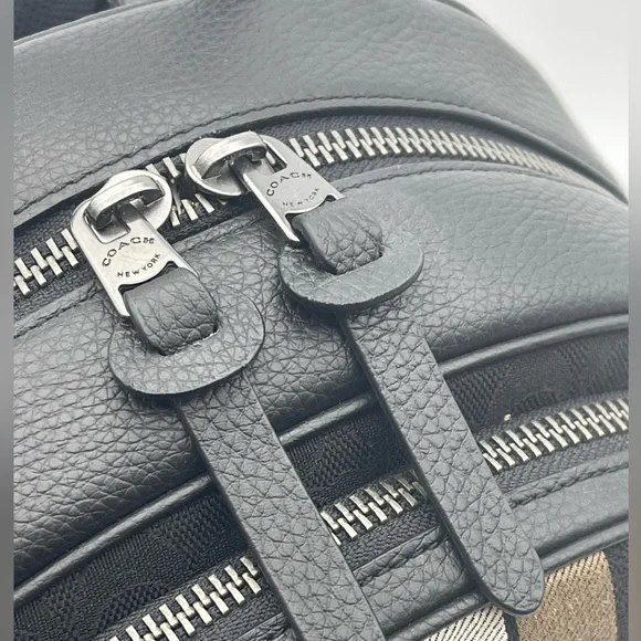 Coach Large  Backpack In Signature Jacquard With Varsity Stripe - Picture 6 of 14